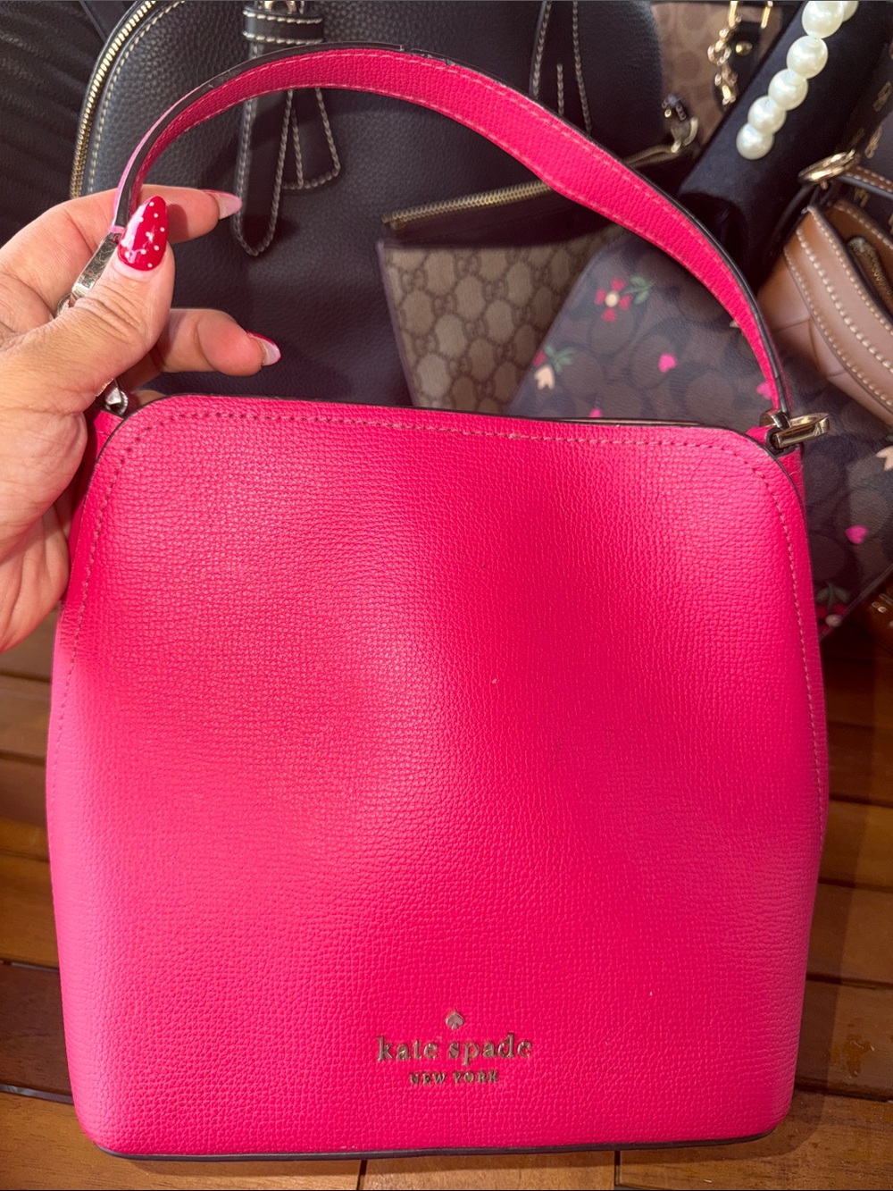 kate spade Bright Pink Leather Top-Handle Shoulder Bag
